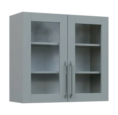 LXH - 8S horní skříňka, 2-dveřová, prosklená, 730x800x300, šedá
