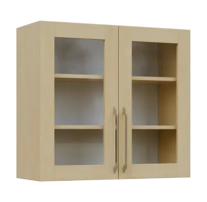 LXH - 8S horní skříňka, 2-dveřová, prosklená, 730x800x300, bříza světlá