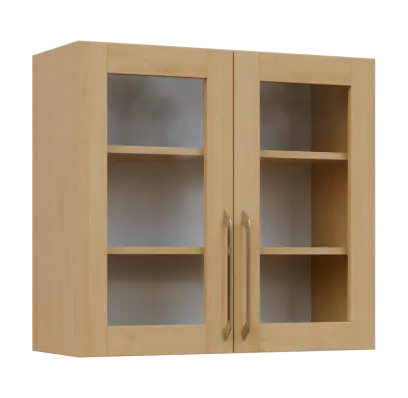 LXH - 8S horní skříňka, 2-dveřová, prosklená, 730x800x300, javor horský