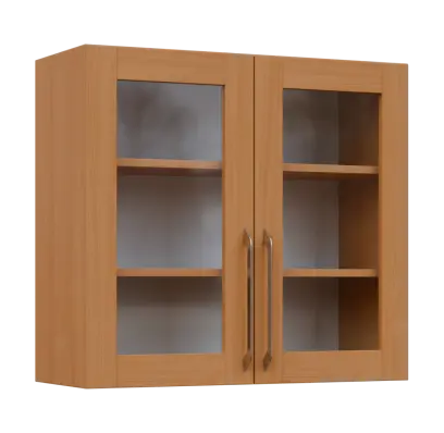 LXH - 8S horní skříňka, 2-dveřová, prosklená, 730x800x300, buk royal