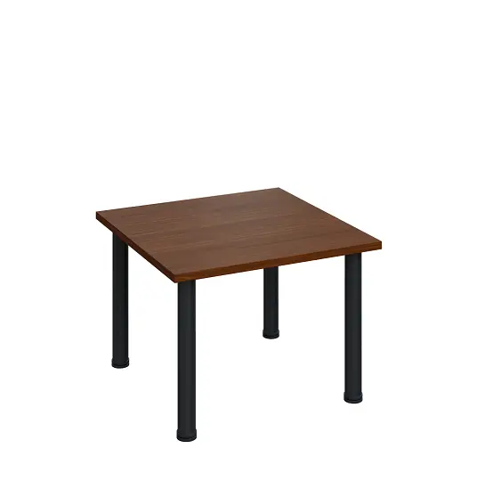 G-43 Konferenční stolek 700 x 700 mm, deska 25 mm, ořech královský / nohy černé RAL9005