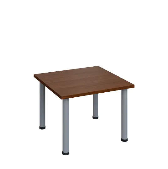 G-43 Konferenční stolek 700 x 700 mm, deska 25 mm, ořech královský / nohy stříbrné RAL9006