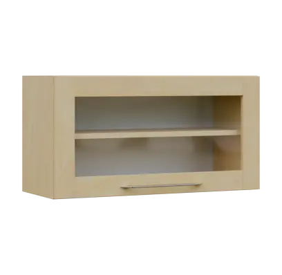 LXHV - 84S horní skříňka, výklop, prosklená, 414x800x300, bříza světlá