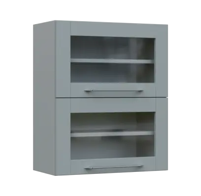 LXHVV - 6S horní skříňka, 2 výklopy, prosklená, 730x600x300, šedá