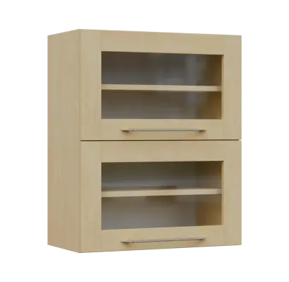 LXHVV - 6S horní skříňka, 2 výklopy, prosklená, 730x600x300, bříza světlá