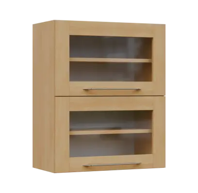 LXHVV - 6S horní skříňka, 2 výklopy, prosklená, 730x600x300, javor horský