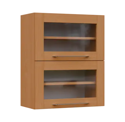 LXHVV - 6S horní skříňka, 2 výklopy, prosklená, 730x600x300, buk royal
