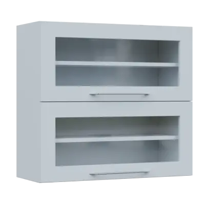 LXHVV - 8S horní skříňka, 2 výklopy, prosklená, 730x800x300, bílá