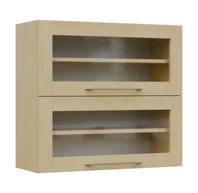 LXHVV - 8S horní skříňka, 2 výklopy, prosklená, 730x800x300, bříza světlá