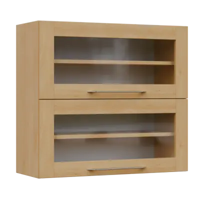 LXHVV - 8S horní skříňka, 2 výklopy, prosklená, 730x800x300, javor horský