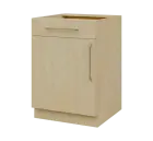 LXS - 6DZ spodní skříňka, 1-dveřová, 1-zásuvková, levá, 870x600x600, bříza světlá