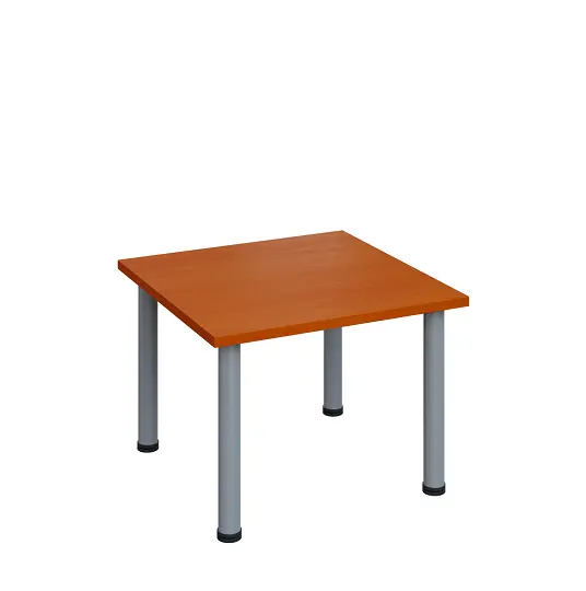 G-43 Konferenční stolek 700 x 700 mm, deska 25 mm, třešeň šumavská / nohy stříbrné RAL9006