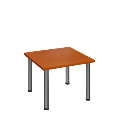 G-43 Konferenční stolek 700 x 700 mm, deska 25 mm, třešeň šumavská / nohy chrom
