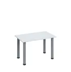 G-43 Konferenční stolek 800 x 500 mm, deska 18 mm, bílá / nohy stříbrné RAL9006