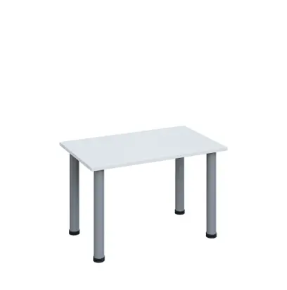 G-43 Konferenční stolek 800 x 500 mm, deska 18 mm, bílá / nohy stříbrné RAL9006