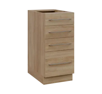 LXS - 4Z41 spodní skříňka, 4-zásuvková, 870x400x600, dub bardolino