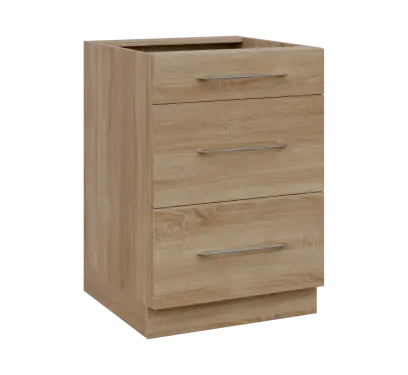 LXS - 6Z33 spodní skříňka, 3-zásuvková, 870x600x600, dub bardolino