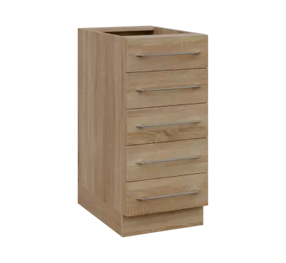 LXS - 4Z52 spodní skříňka, 5-zásuvková, 870x400x600, dub bardolino