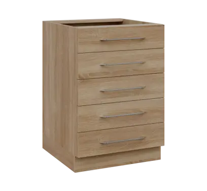 LXS - 6Z52 spodní skříňka, 5-zásuvková, 870x600x600, dub bardolino