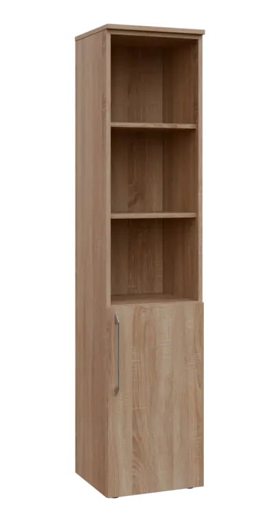 LXN 5 - 4DN3 kancelářská skříň, 1-dveřová/nika, pravá, 1800x400x400, dub bardolino