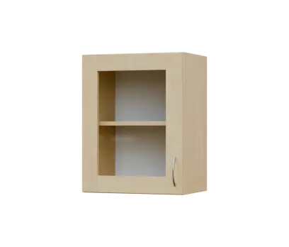 SH5 - 45S horní skříňka, 1-dveřová, prosklená, levá, 580x450x300, bříza světlá SH5 - 45S horní skříňka, 1-dveřová, prosklená, levá, 580x450x300, bříza světlá