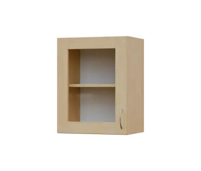 SH5 - 45S horní skříňka, 1-dveřová, prosklená, levá, 580x450x300, bříza světlá