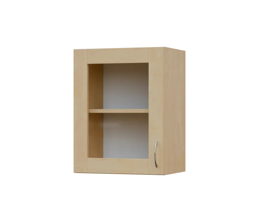 SH5 - 45S horní skříňka, 1-dveřová, prosklená, levá, 580x450x300, bříza světlá