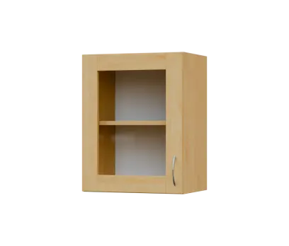 SH5 - 45S horní skříňka, 1-dveřová, prosklená, levá, 580x450x300, javor horský