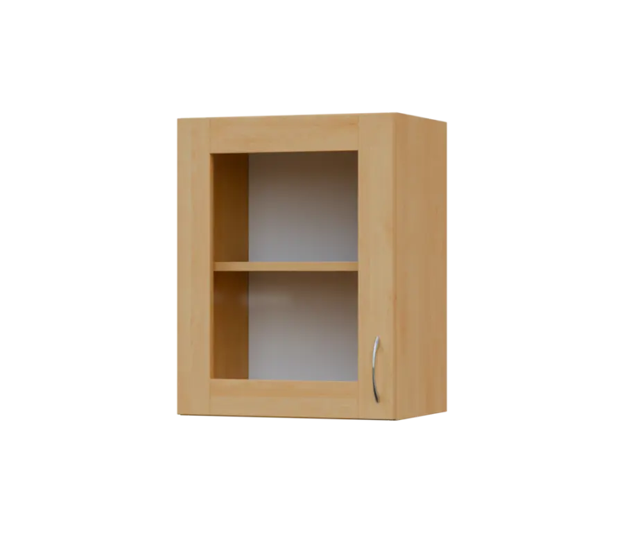 SH5 - 45S horní skříňka, 1-dveřová, prosklená, levá, 580x450x300, javor horský
