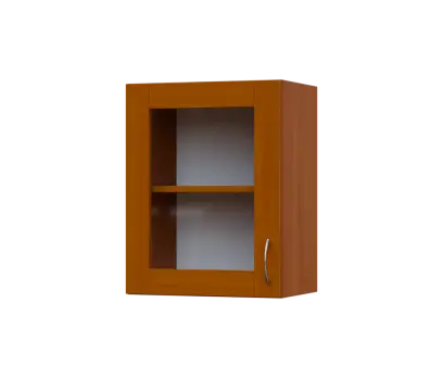 SH5 - 45S horní skříňka, 1-dveřová, prosklená, levá, 580x450x300, třešeň šumavská