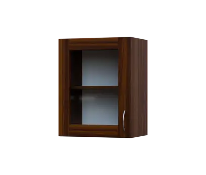SH5 - 45S horní skříňka, 1-dveřová, prosklená, levá, 580x450x300, ořech královský