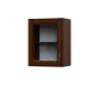 SH5 - 45S horní skříňka, 1-dveřová, prosklená, levá, 580x450x300, ořech královský