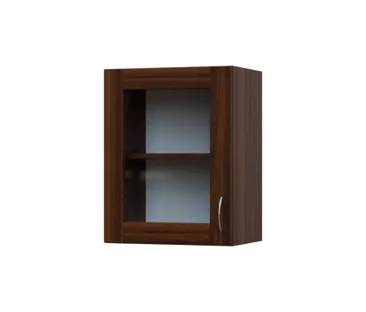 SH5 - 45S horní skříňka, 1-dveřová, prosklená, levá, 580x450x300, ořech královský