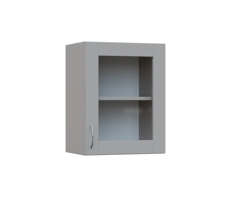 SH5 - 45S horní skříňka, 1-dveřová, prosklená, pravá, 580x450x300, šedá