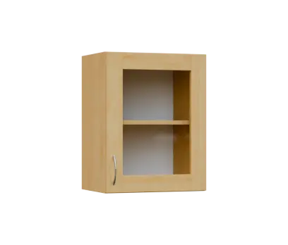 SH5 - 45S horní skříňka, 1-dveřová, prosklená, pravá, 580x450x300, javor horský