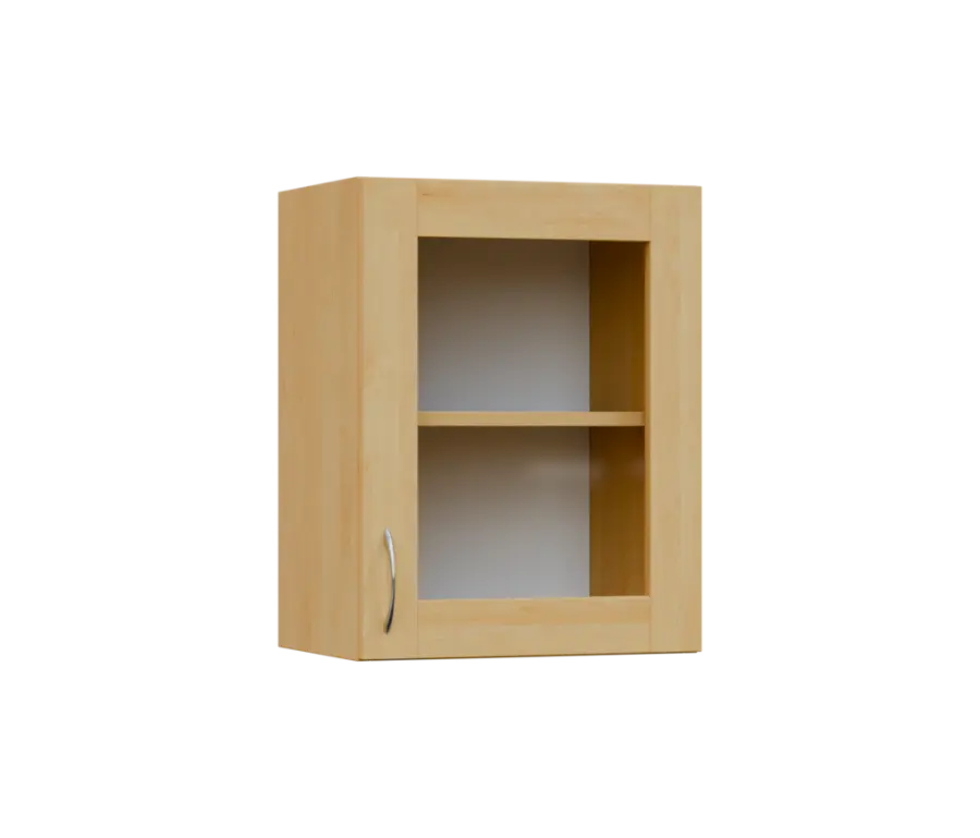 SH5 - 45S horní skříňka, 1-dveřová, prosklená, pravá, 580x450x300, javor horský