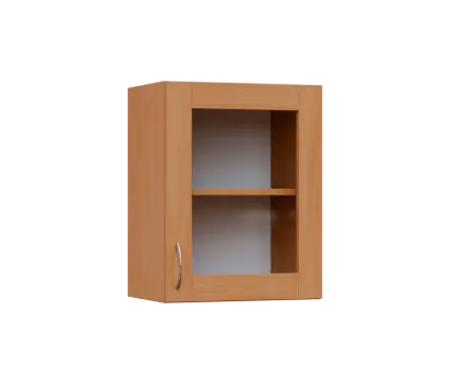 SH5 - 45S horní skříňka, 1-dveřová, prosklená, pravá, 580x450x300, buk royal