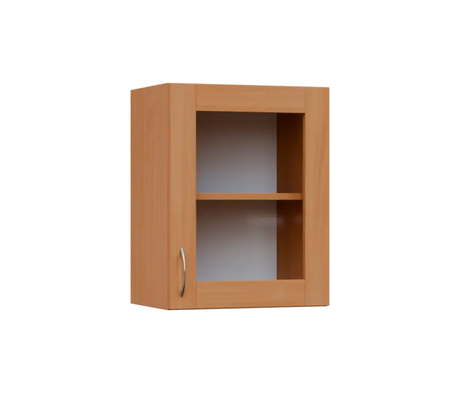 SH5 - 45S horní skříňka, 1-dveřová, prosklená, pravá, 580x450x300, buk royal
