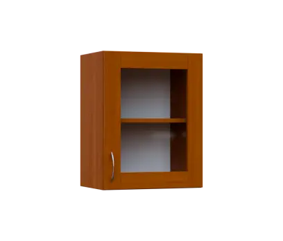 SH5 - 45S horní skříňka, 1-dveřová, prosklená, pravá, 580x450x300, třešeň šumavská