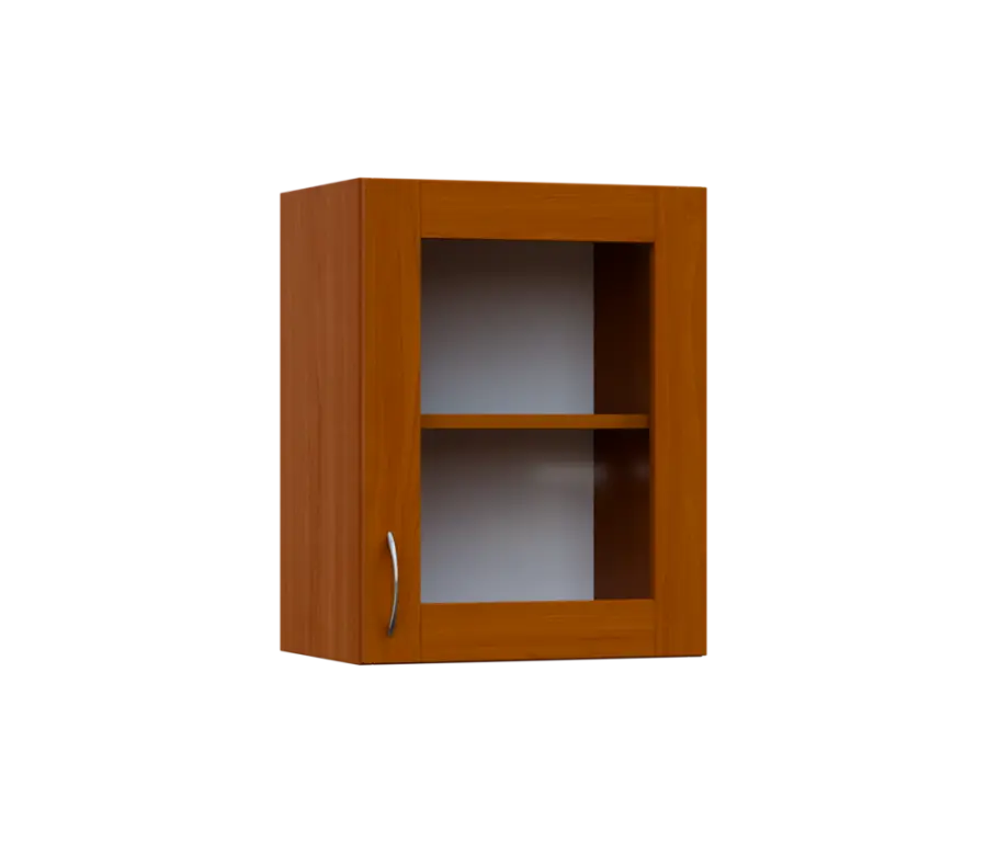 SH5 - 45S horní skříňka, 1-dveřová, prosklená, pravá, 580x450x300, třešeň šumavská