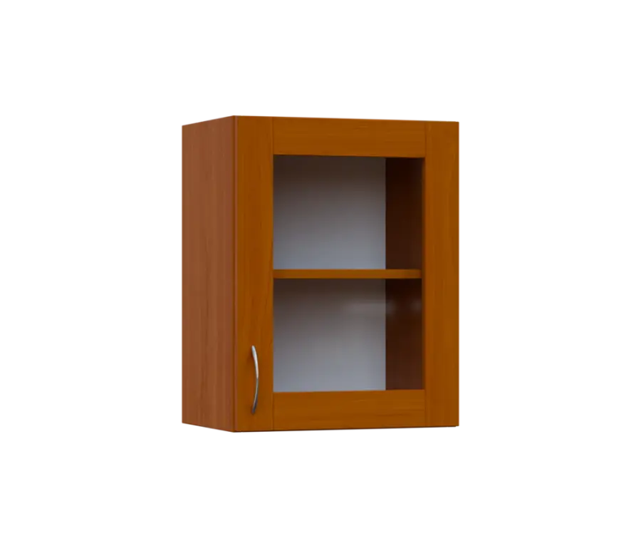 SH5 - 45S horní skříňka, 1-dveřová, prosklená, pravá, 580x450x300, třešeň šumavská