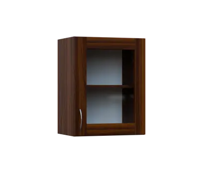 SH5 - 45S horní skříňka, 1-dveřová, prosklená, pravá, 580x450x300, ořech královský