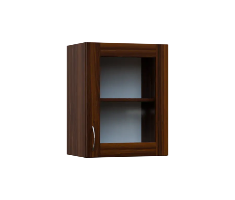 SH5 - 45S horní skříňka, 1-dveřová, prosklená, pravá, 580x450x300, ořech královský