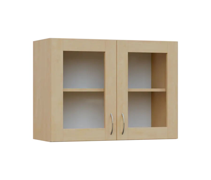 SH5 - 8S horní skříňka, 2-dveřová, prosklená, 580x800x300, bříza světlá