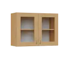 SH5 - 8S horní skříňka, 2-dveřová, prosklená, 580x800x300, javor horský