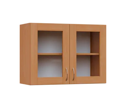 SH5 - 8S horní skříňka, 2-dveřová, prosklená, 580x800x300, buk royal
