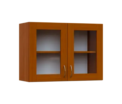 SH5 - 8S horní skříňka, 2-dveřová, prosklená, 580x800x300, třešeň šumavská
