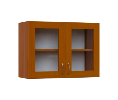 SH5 - 8S horní skříňka, 2-dveřová, prosklená, 580x800x300, třešeň šumavská