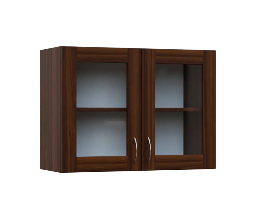 SH5 - 8S horní skříňka, 2-dveřová, prosklená, 580x800x300, ořech královský