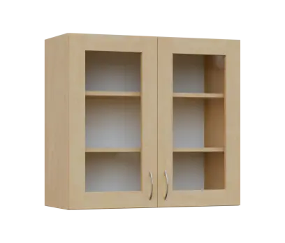 SH - 8S horní skříňka, 2-dveřová, prosklená, 730x800x300, bříza světlá